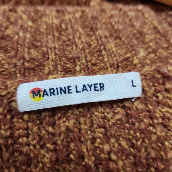Marine Layer Ontario Cardigan Sweater Long Rust Women Size Large Pockets - Picture 6 of 11